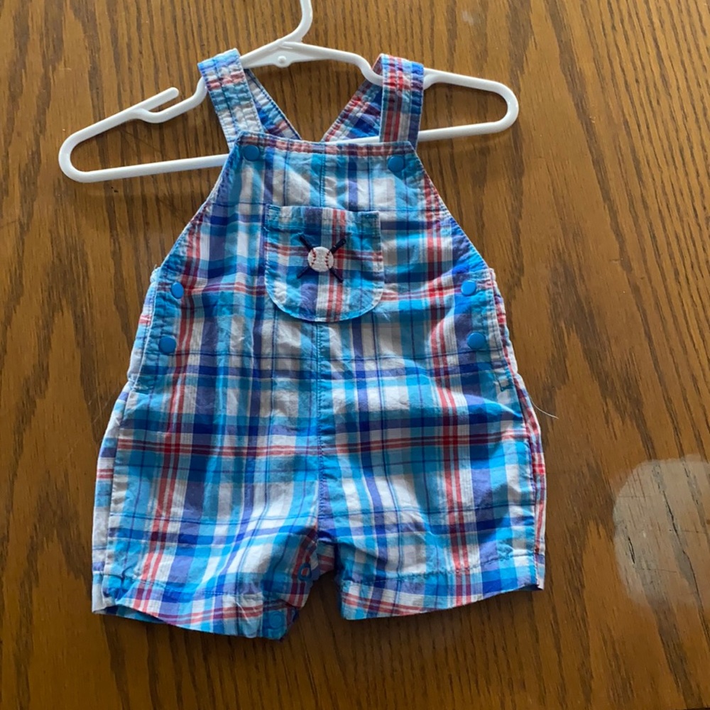 Baby boy overalls three months